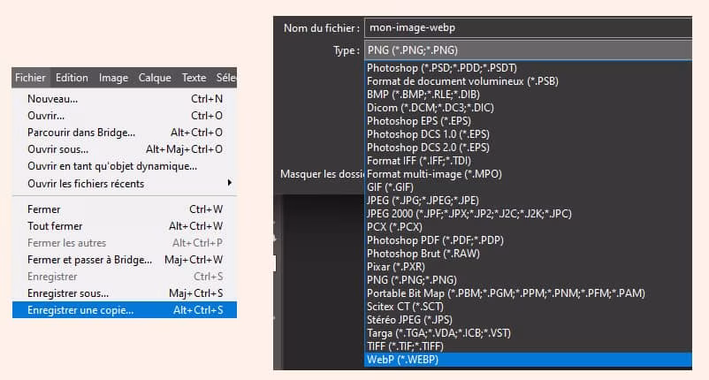 Tutoriel : enregistrer une une image en WebP dans Photoshop