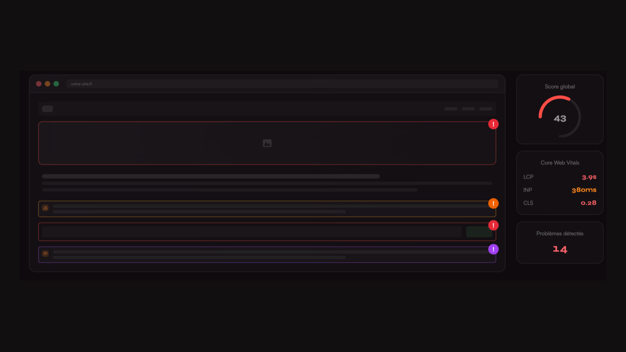 Animation scanner d'audit web performance
